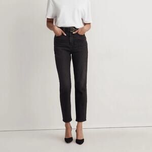 Madewell TheMom Jean SIZE 29 Hillshore Wash Black Denim High Rise Tapered